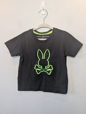 PSYCHO BUNNY kid Baby Tee Shirt Size 2T 100% Pima Cotton Made In Peru Navy Blue